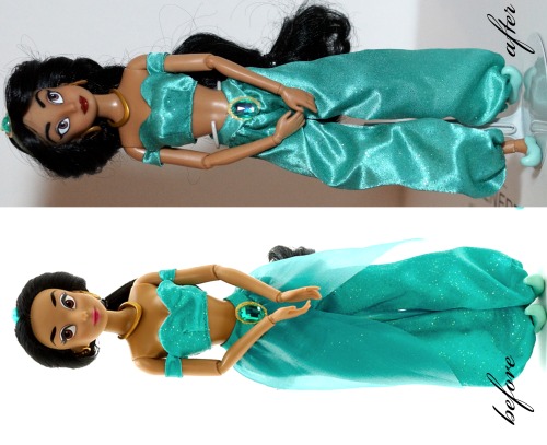 ... and a new hairstyle.Base doll: Disneystore classic Jasmine doll