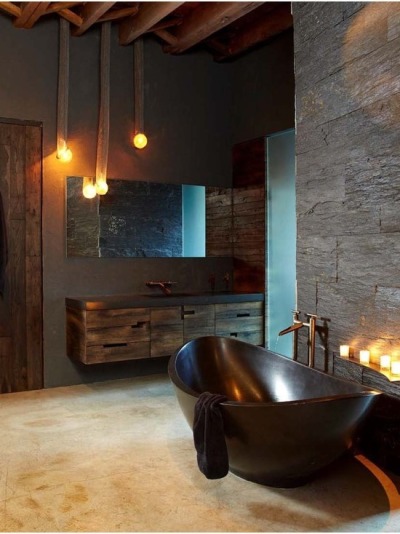 Reclaimed wood modern bathroom