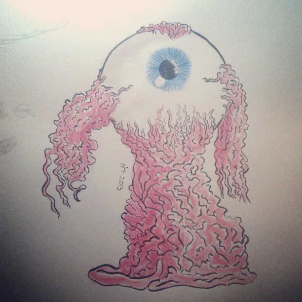 #Eye #ojo #monster #draw #ink #watercolor #acuarela #tinta #dibujo