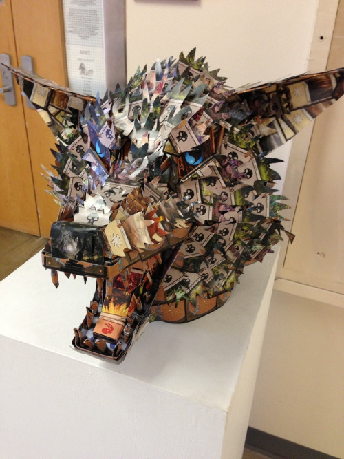 Magic: the Gathering - Crafty
Posted by Reddit User Packwhore - MTG card craft on display in his school’s art program hall.
I am in awe - certainly the coolest thingy I’ve seen in a while.