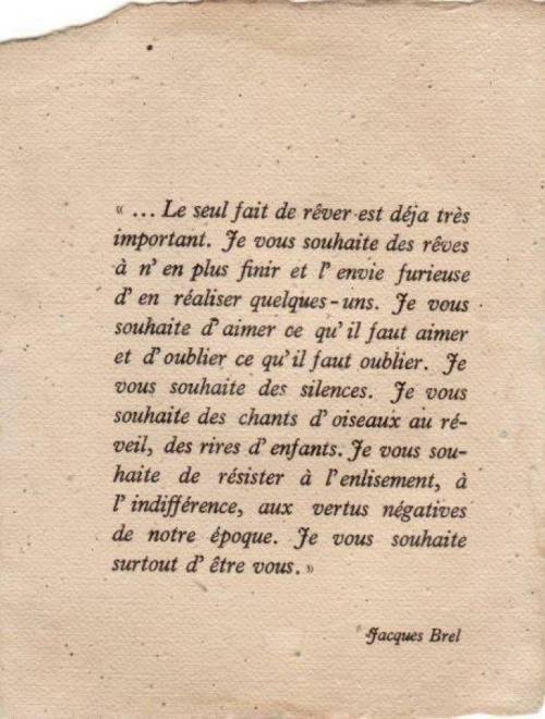 Un petit mot de Jacques Brel&#8230; merci Céline Spreux