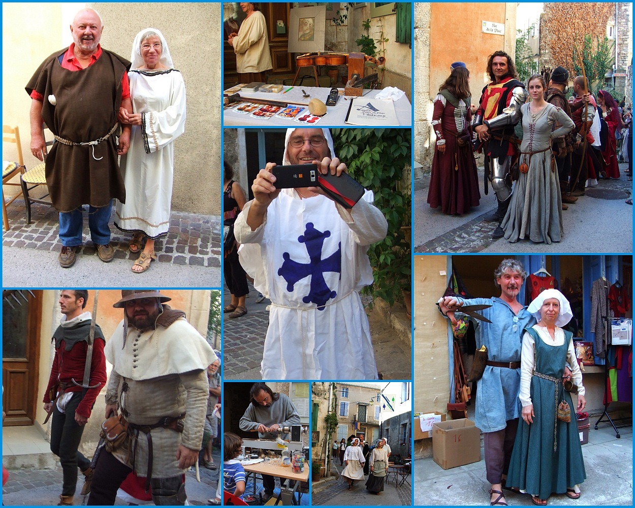 chaque année, à l'automne, c'est la fête médiévale à Olargues, qui invite les visiteurs à déambuler dans les ruelles du village à la rencontre des habitants, qui participent au jeu et des exposants derrière leurs stands ...