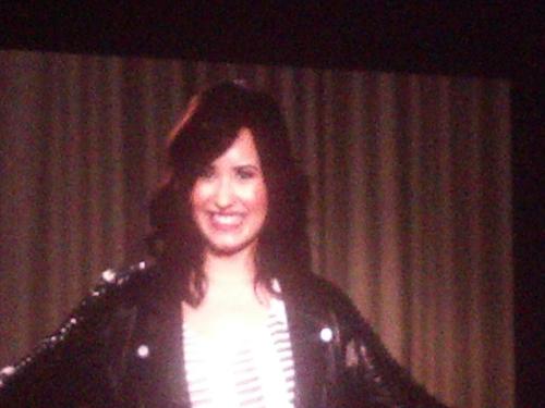 Demi on big screen at Radio Disney Music Awards.