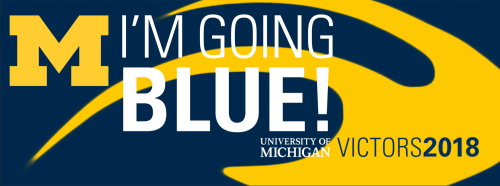 umichadmissions:<br /><br />Want to showcase your Michigan pride? Here’s an official #Victors2018 cover photo for our newest Wolverines!<br />