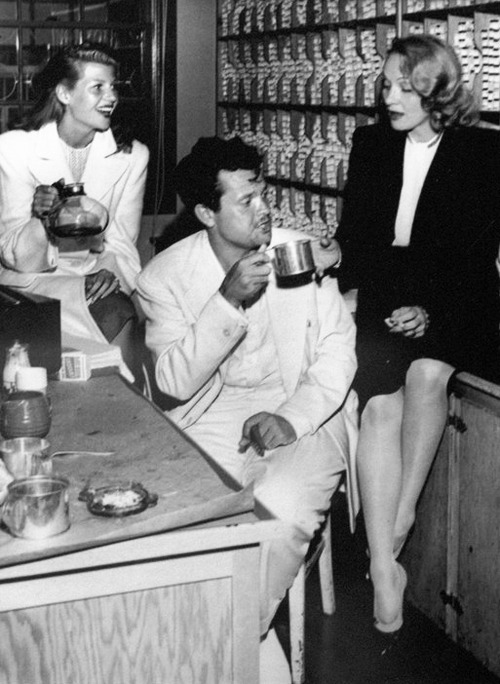 Rita Hayworth, Orson Welles and Marlene Dietrich