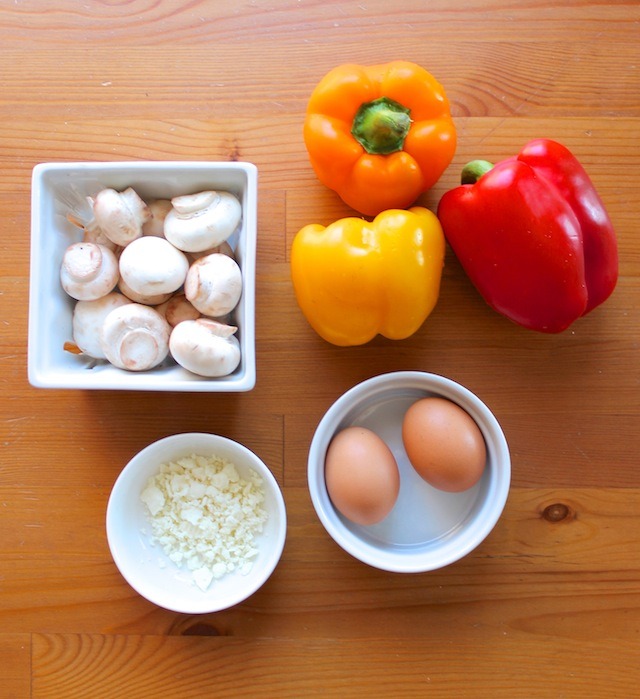 ingredients to an after workout low calorie omelette