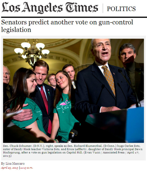 LA Times - 'Senators predict another vote on gun-control legislation'