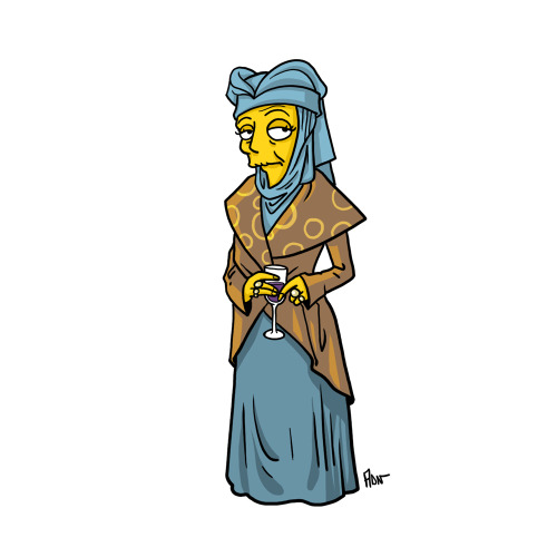 Lady Olenna Tyrell from &#8220;Game Of Thrones" / Simpsonized by ADN
