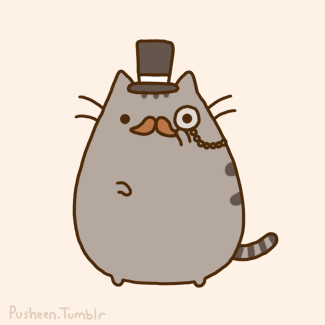 Image result for pusheen in top hat gif