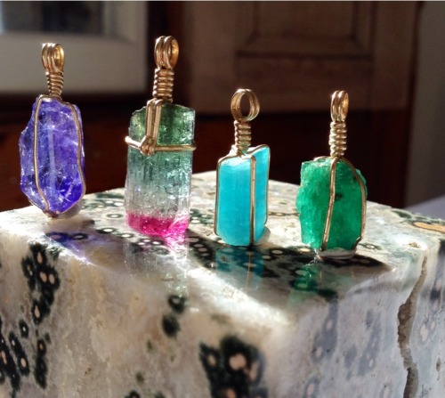 London Crystals Pendants Emerald Tourmaline Gems