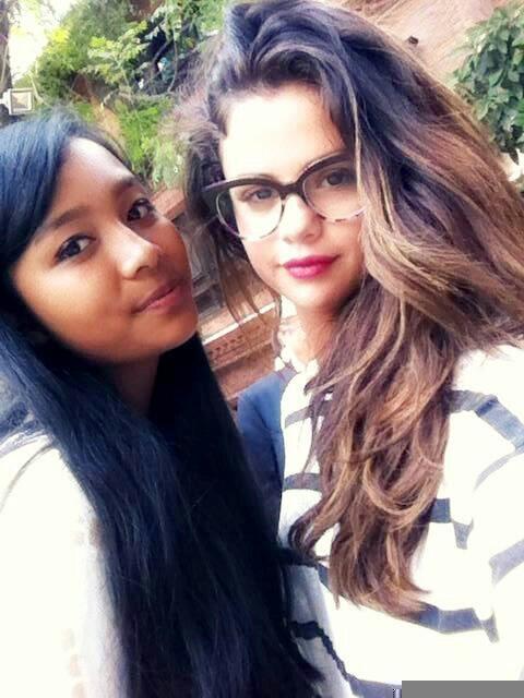 May 23: Selena with a fan inKathmandu, Nepal