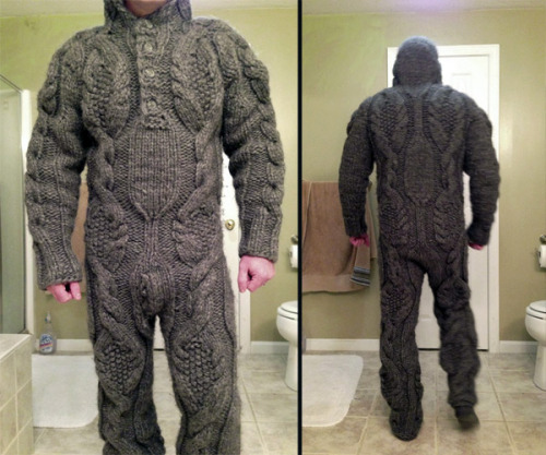 (via Obvious Winner - So Easy To See The Awesomeness - ow - Looks Itchy: The Full Body Sweater is Body Armor For The Bitter Cold)