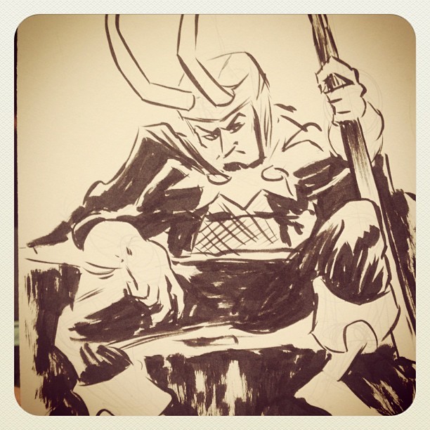 #Loki #doodle at #AppleseedCominCon. Totes forgot to take pix of most commissions….