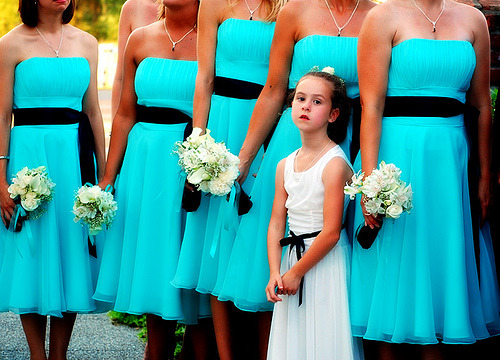 Blue Black Bridesmaids dresses via La Photographie 
