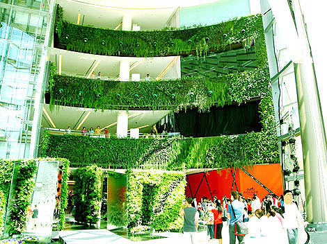 Green walls at the Siam Paragon Shopping Center in Bangkok