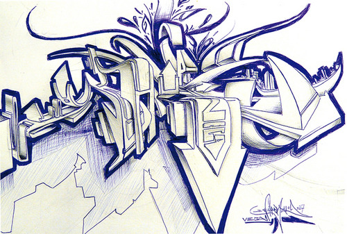 3d graffiti art. A collection of Graffiti