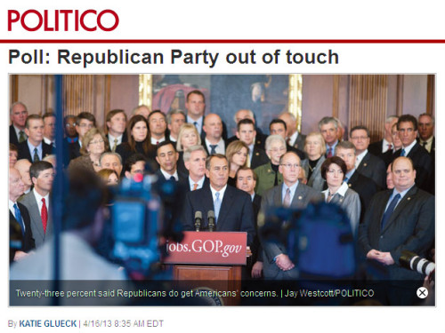 Poll - 'Poll - Republican Party out of touch'