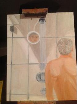 Self portrait in the shower