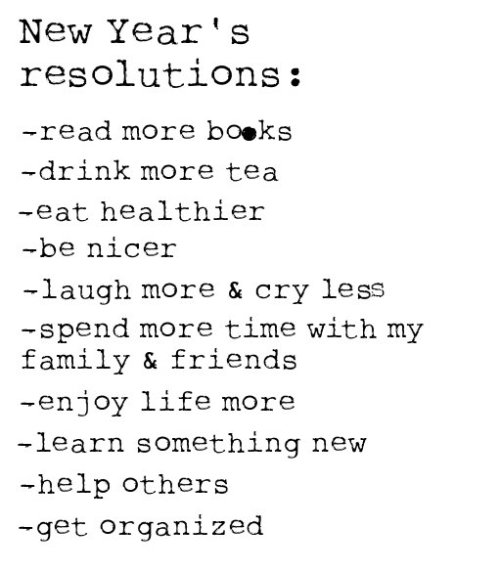 “New Year’s Resolutions: read more books … “