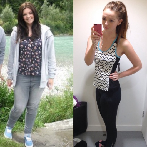 th1nfitandhealthy:

Age 14 - Age 16 I’ve lost just over 50 pounds
I know how you all like before/after pictures so I’ve made another one
Oh how a bit of healthy eating, exercising and patience can change you
I still look happy in both pictures though
