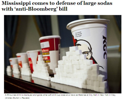 WonkBlog - 'Mississippi comes to defense of large sodas with 'anti-Bloomberg' bill'