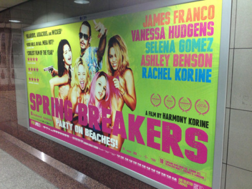 A ‘Spring Breakers’ posterat Angel Station in London.