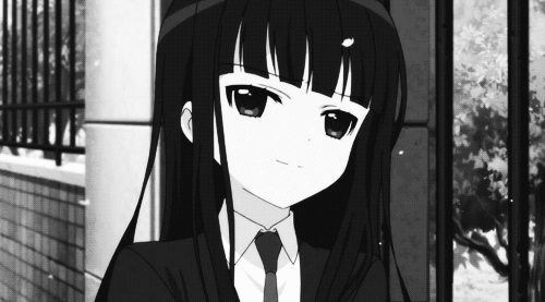 Dark Anime Girl Black And White GIF