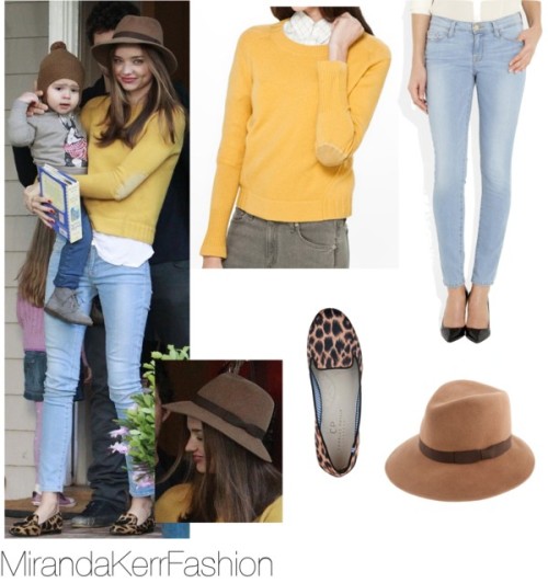 Miranda was seen with orlando &amp; flynn wearing this boy. by band of outsiders pullover, these frame denim light wash jeans, &amp; this J. Crew fedora. Here is a similar version to her loafers!