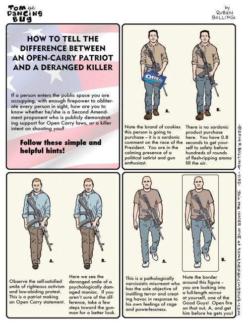 How to tell an open-carry patriot from a deranged killer (answer--you can't)