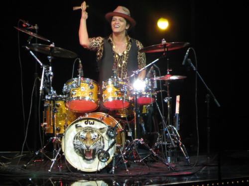 Bruno playing drums in Austin (x)