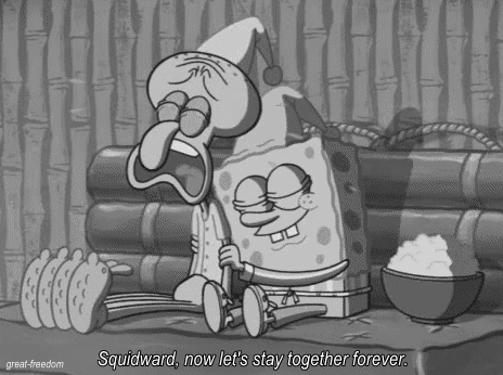 spongebob squarepants black and white gif