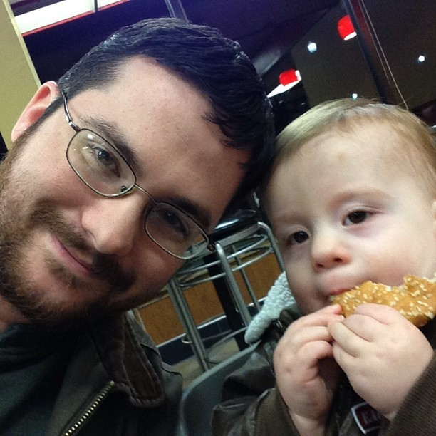 Guys&#8217; night out with my little buddy Sammy.  (at Hardee&#8217;s / Red Burrito)