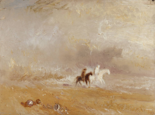 peril:

Riders on a Beach (c.1835), Oil on board, Tate Britain, London | artwork by Joseph Mallord William Turner