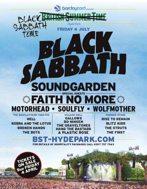Black Sabbath team with Soundgarden and Faith No More for massive London concert