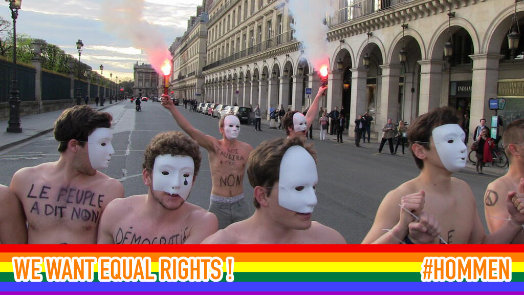 Nous voulons les mêmes droits&#160;! We want equal rights&#160;!Le mariage pour tous maintenant&#160;! #hommen