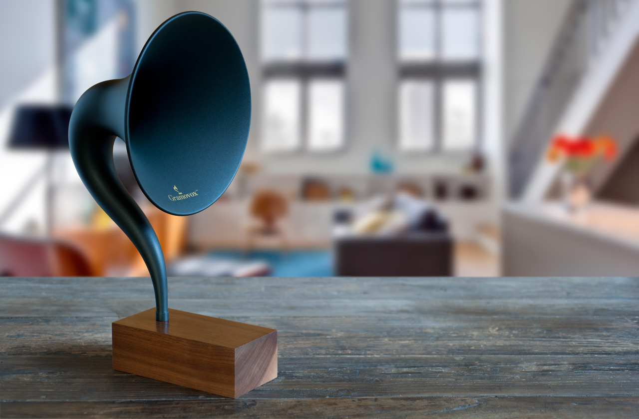 The first ever Bluetooth Gramophone by Gramovox 

"We proudly introduce the Gramovox™: World&#8217;s First Bluetooth Gramophone. Our bold design and vintage sound are inspired by the 1920s Magnavox R3 Horn Speaker. Its form and function are a marriage of vintage and modern aesthetics—producing a timeless piece that allows you to stream nostalgia."

Kickstarter/video