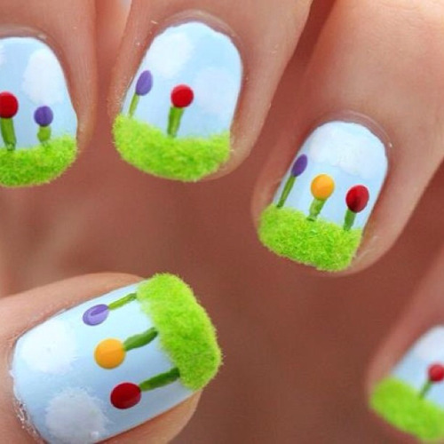 Day8: weather #nailart #31dc2014 #spring #flowers