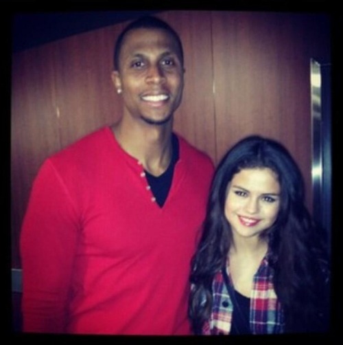 Selena with a fan tonight.