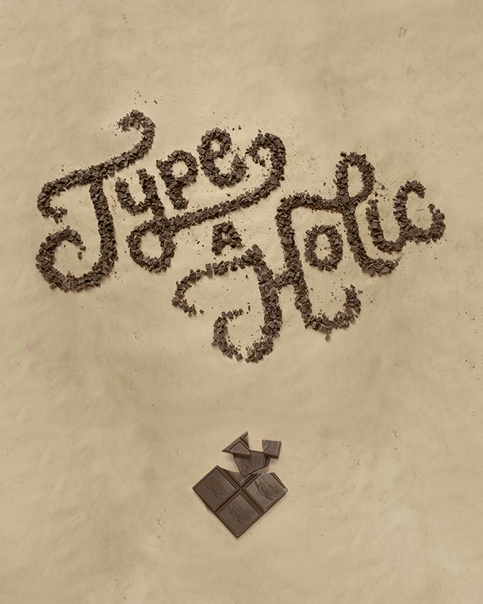 Typeaholic, a chocolately experience. Dark Chocolate.