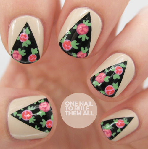 floral nail art on Tumblr