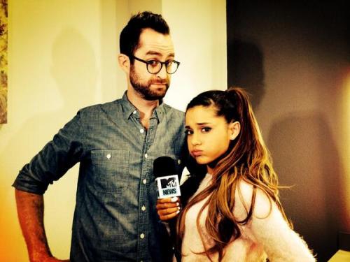 @MTVNews: Our own @positivnegativ hanging out backstage with @ArianaGrande! They can’t wait for tomorrow! #MTVEMA