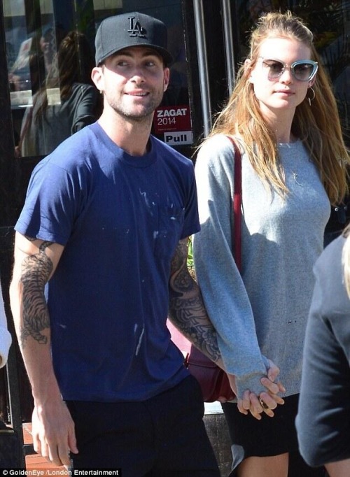 Adam and behati out and about