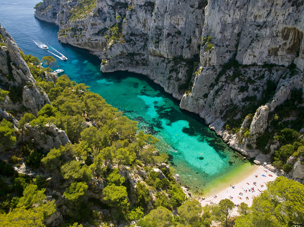 We asked our Facebook fans to share their favorite spots near the water and Esme Weatherwax told us Calanque d’En Vau near Marseille, France is the place to be. Scenic pick, Esme! See the photo in today’s Travel 365.
Photograph by Michael Melford, National Geographic