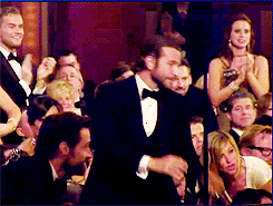 ummm. bradley and hugh jackman rushing to jen&#8217;s aid. she picks herself up, but still, ah the chivalry.
