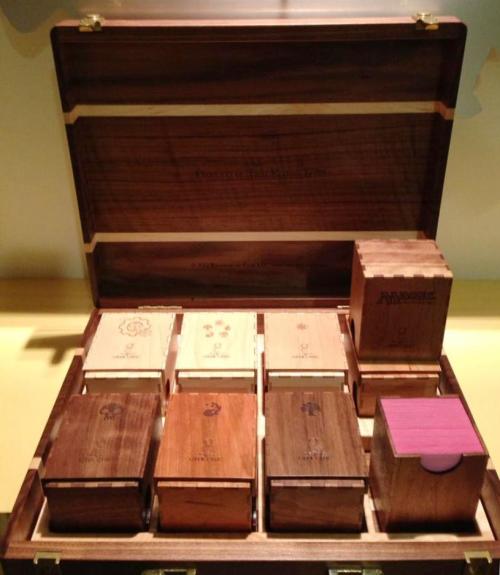 Magic: the Gathering - WOOD!
Srsly - this must be the most epic MTG storage card box / case combo I’ve seen.  Still tracking down who did this beautiful work but I suspect it may be Geek Chic work.