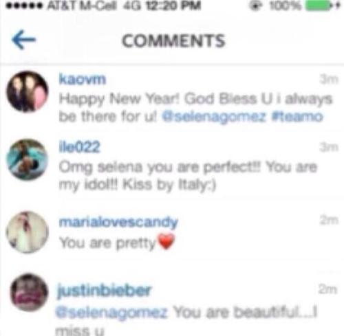 
Rumor has it that Justin left a comment on one of Selena’s pics on instagram. ”You’re beautiful … I miss you.”

if this is real im an unicorn :&#8217;)