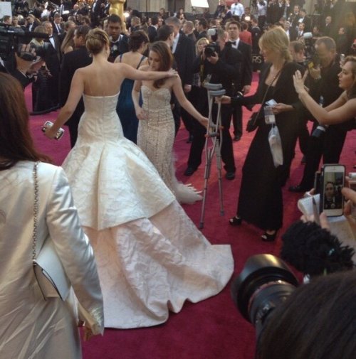 Jennifer Lawrence and Kristen Stewart at the Oscars