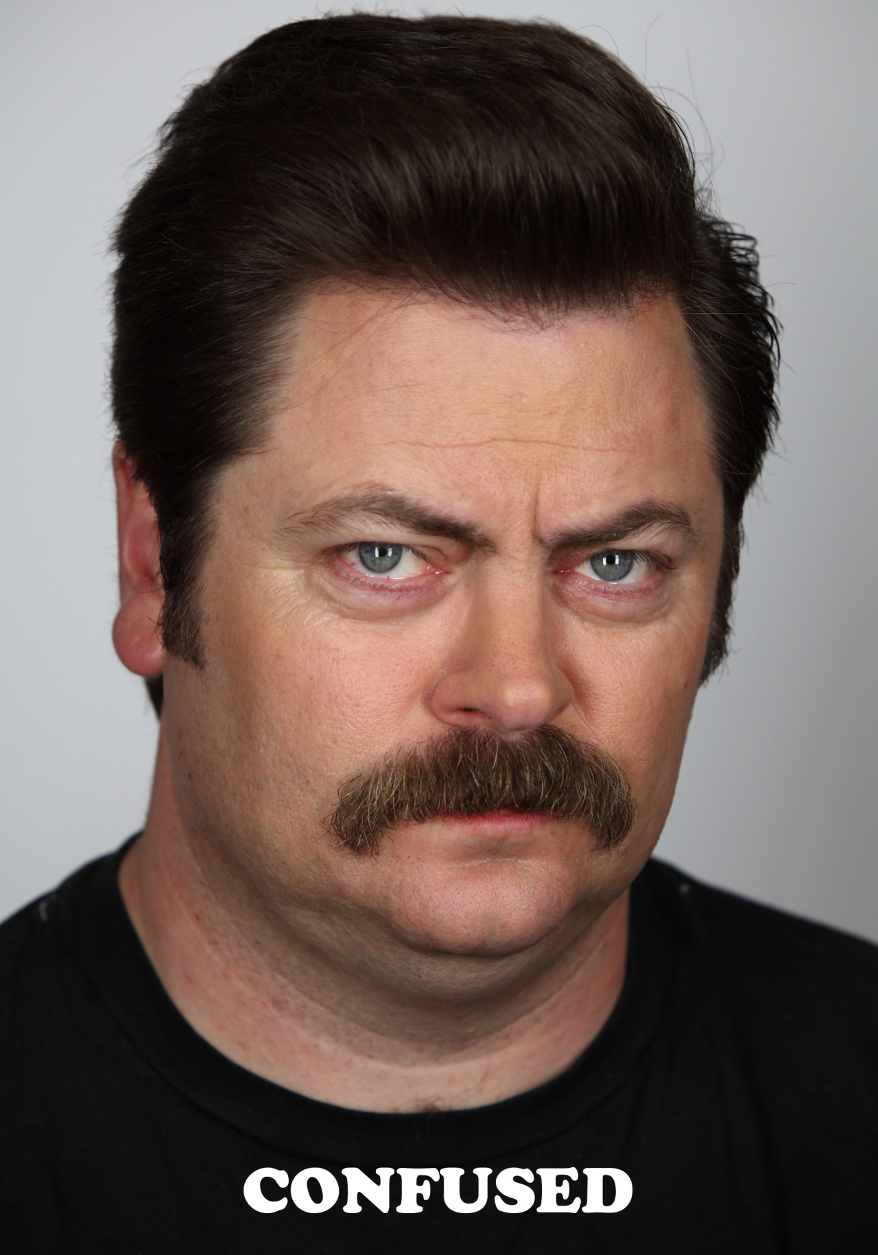 A picture of Ron Swanson with the caption 