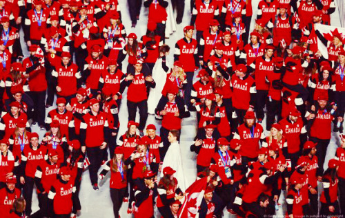 
Team Canada at the Closing Ceremony.

I love the sea of red. 