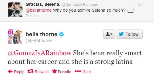 @bellathorne: @GomezIsARainbow She’s been really smart about her career and she is a strong latina
